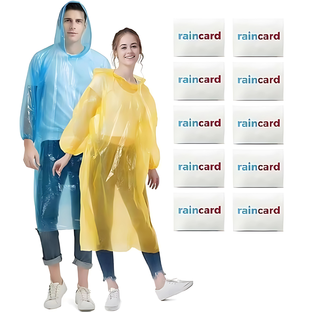 FULLY Reusable Wallet Rain Card – Pocket Raincoat for Adults