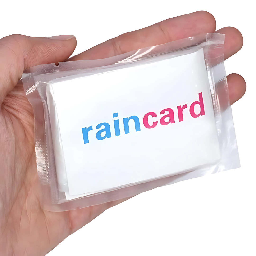 FULLY Reusable Wallet Rain Card – Pocket Raincoat for Adults