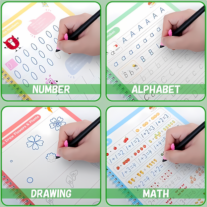Sank Magic Practice Book ( 4 BOOKS,1 PEN,1 GRIP,10 REFILL ) PACK OF 2