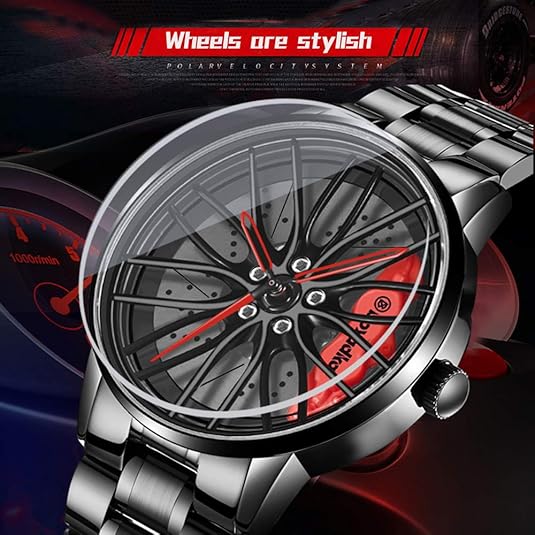 Men’s 3D Sports Wheel Hub Watch
