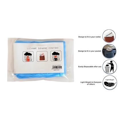 FULLY Reusable Wallet Rain Card – Pocket Raincoat for Adults